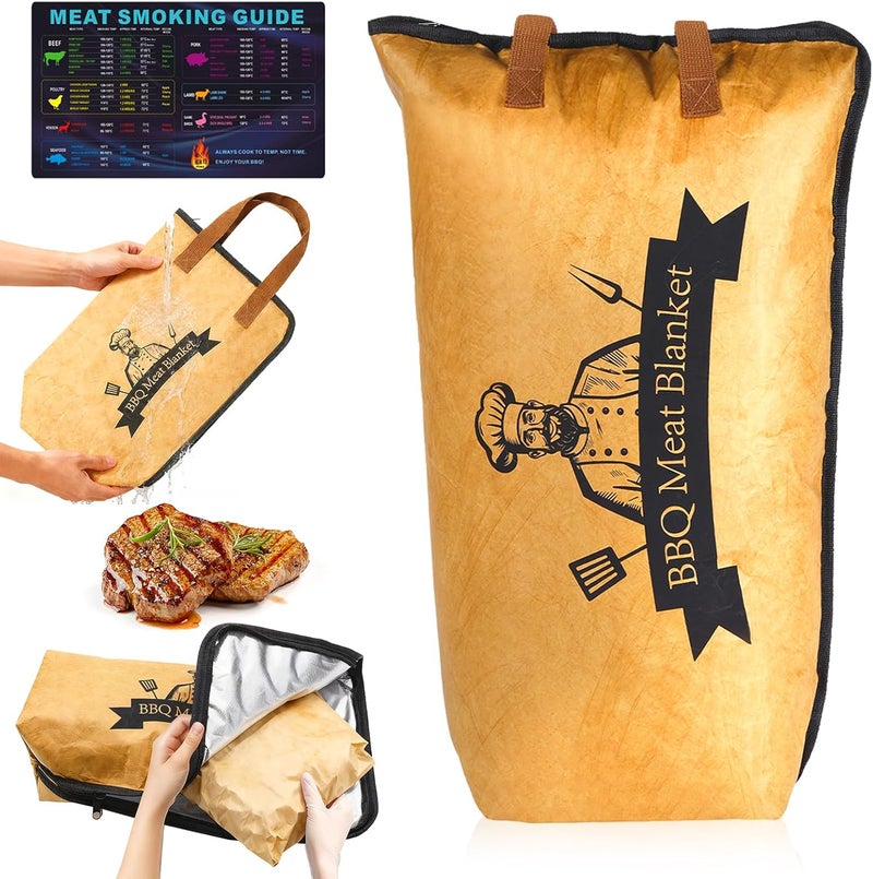 Hobychild BBQ Blanket for Resting Meat, Reusable Smoker Meat Resting Blanket with Grilling Guide, Wide Mouth Smoker Grilling Meat Insulated Resting Bag for Longer Lasting Flavor and Juiciness (BBQ Blanket 21") - Image 1